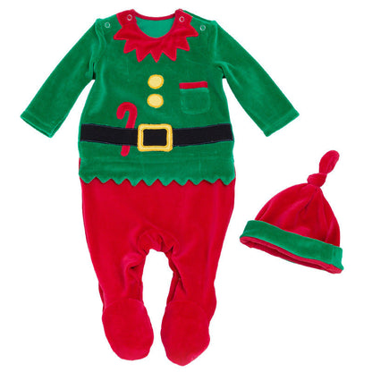 Long Sleeve Coral Fleece Christmas Jumpsuit for 20-28 Inches Dolls