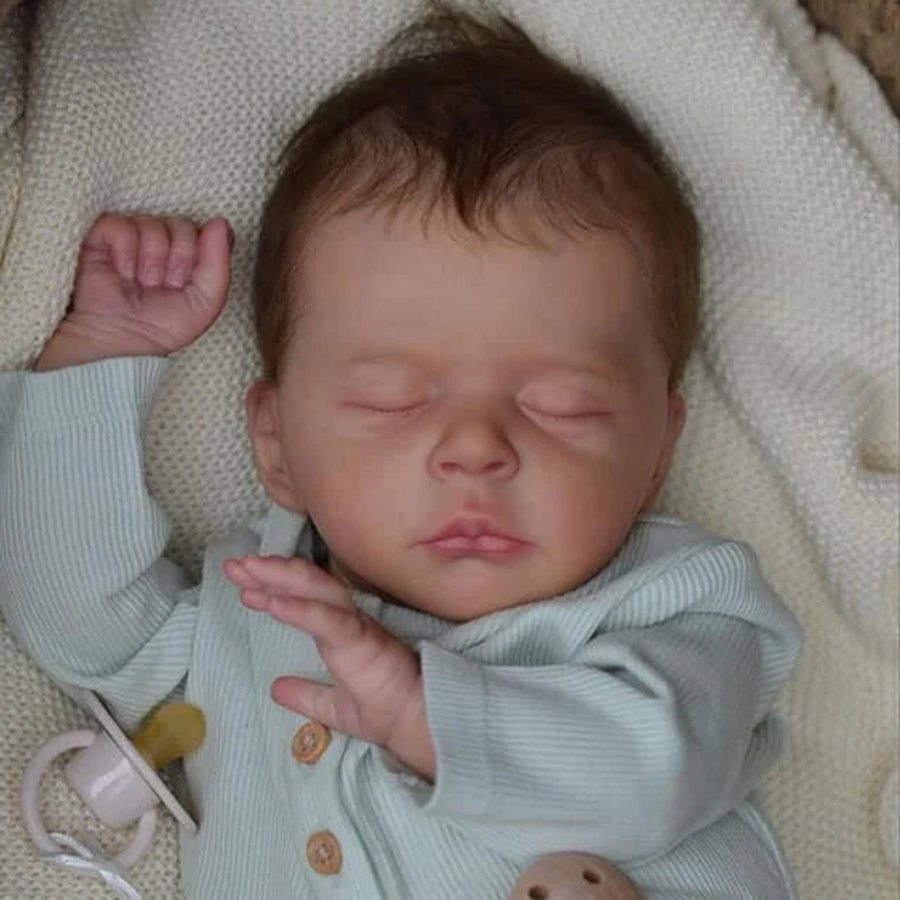 18 inches Lifelike Rooted Hair Closed Eyes Reborn Doll-Jude