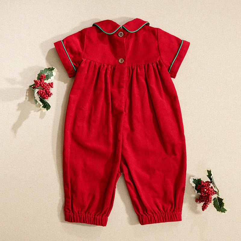 Short Sleeves Christmas Jumpsuits for 27-28 Inches Dolls