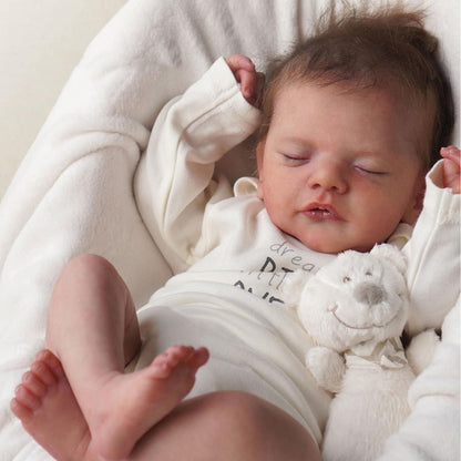 18Inches lifelike reborn dolls with closed eyes and hair-Sam