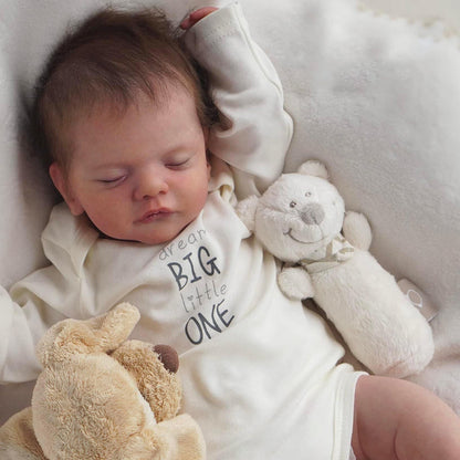 18Inches lifelike reborn dolls with closed eyes and hair-Sam