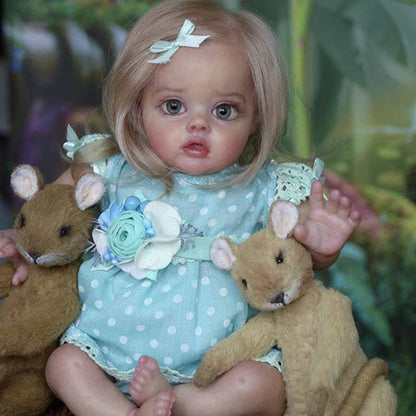 12 Inches Sweet Sunny Short Brown Hair Open Eyes Reborn Doll Girl-Flo Fairy Serie