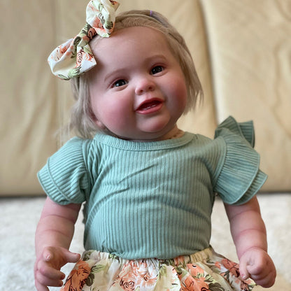 24 Inch/60 Cm Ansel Reborn Doll With Blonde Hair And Open Eyes - Kodi