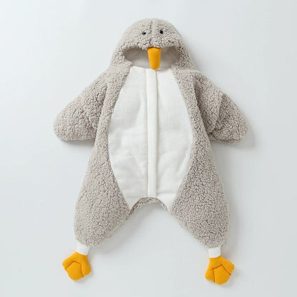 Cartoon Goose Shape Lamb Cashmere Autumn and Winter Sleeping Bag