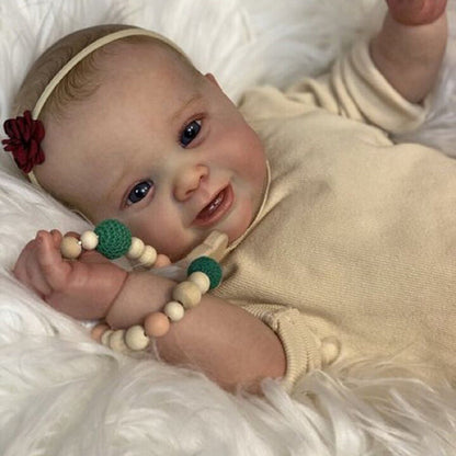 Merle 22 inch Realistic open eyes Reborn Doll with Drawn Hair-Kodi